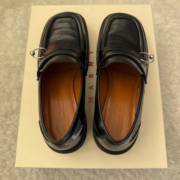 MARNI BLACK PIERCING LOAFERS IN SIZE 37.5 - Picture 8 of 13